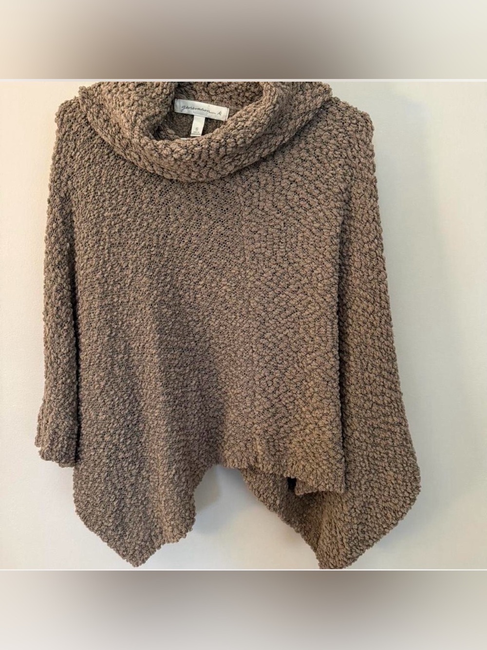 Generation K Popcorn Knit Cowl Neck Poncho Sweater